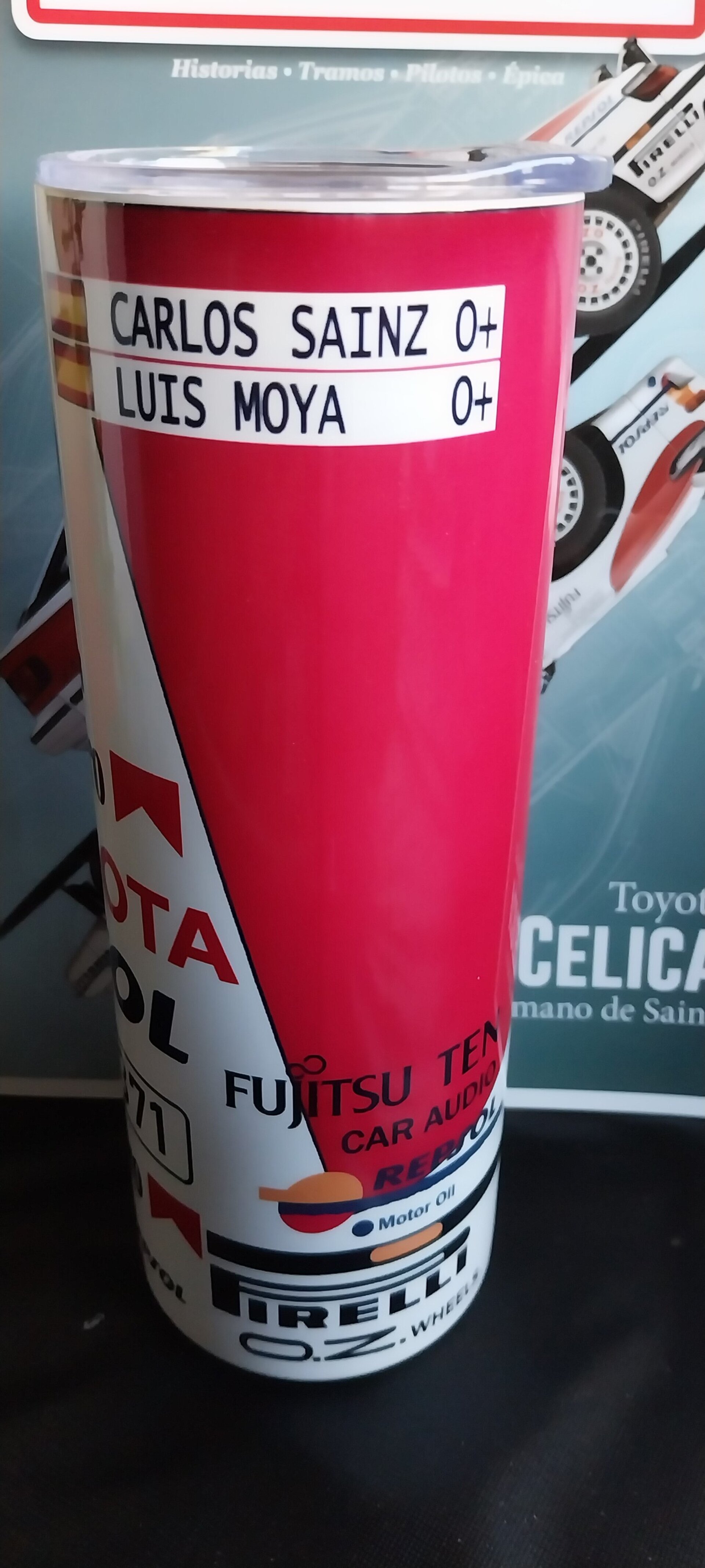 Termo café Tumbler Carlos Sainz Toyota Celica GT Four ST165 World Champion - 7