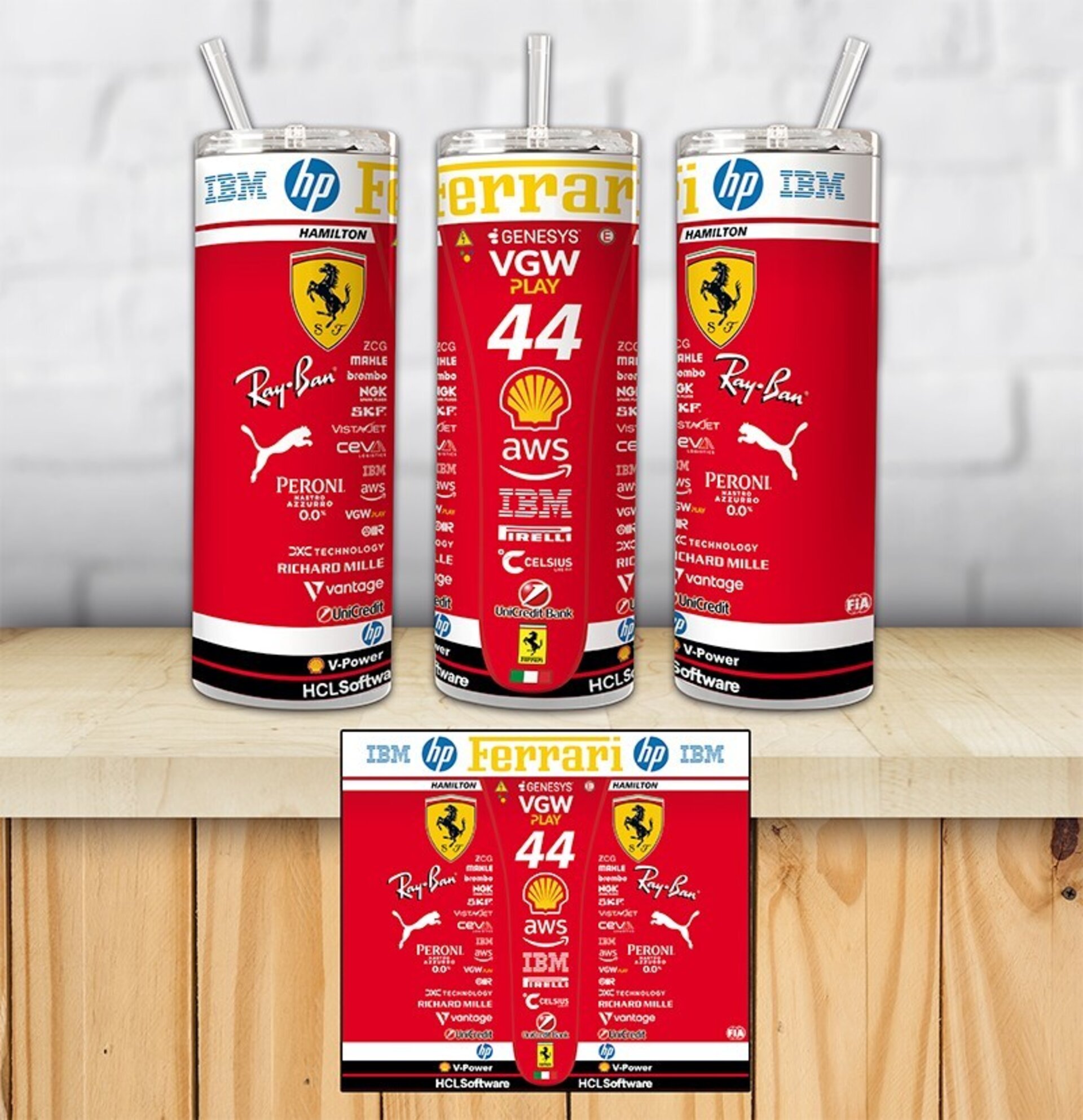 Termo Café Lewis Hamilton - Charles Leclerc - Escudería Ferrari 2025 - 2