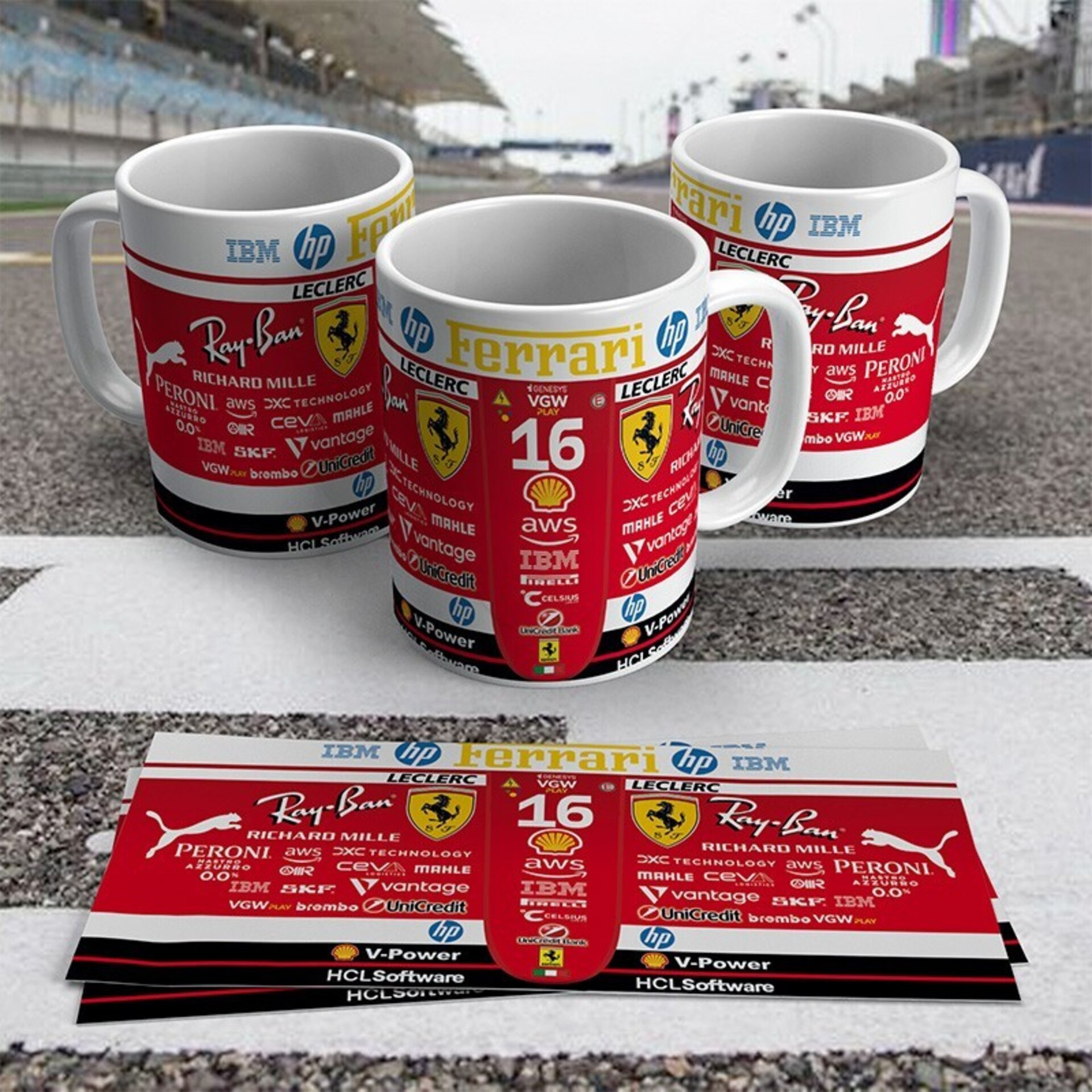 Taza Café Lewis Hamilton y Charles Leclerc Escudería Ferrari 2025  Ferrari SF25 - 2